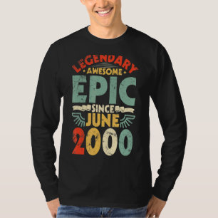 Legendary Awesome Epic Since June 2000 Birthday 22 T-Shirt