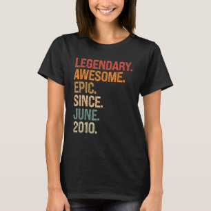 Legendary Awesome Epic Since June 2010 12th Birthd T-Shirt