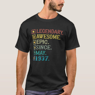 Legendary Awesome Epic Since May 1937 85Th Birthda T-Shirt