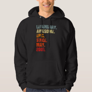 Legendary Awesome Epic Since May 2001 Vintage Birt Hoodie