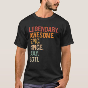 Legendary Awesome Epic Since May 2011 11Th Birthda T-Shirt