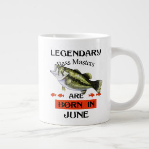 Legendary Bass Masters Are Born in June Large Coffee Mug