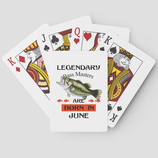 Legendary Bass Masters Are Born in June Playing Cards (Back)