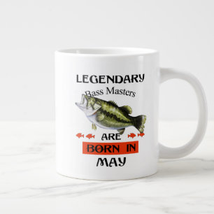 Legendary Bass Masters Are Born in May Large Coffee Mug