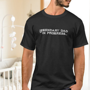 Legendary Dad in Progress Distressed White T-Shirt