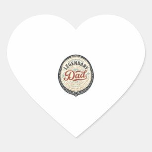 Legendary Dad Vintage Engraving Shirt Design_1 Heart Sticker
