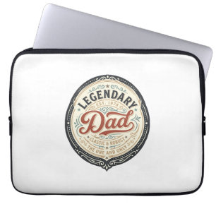 Legendary Dad Vintage Engraving Shirt Design_1 Laptop Sleeve