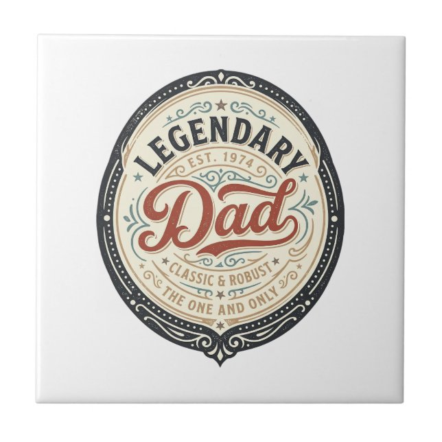 Legendary Dad Vintage Engraving Shirt Design_1 Tile (Front)