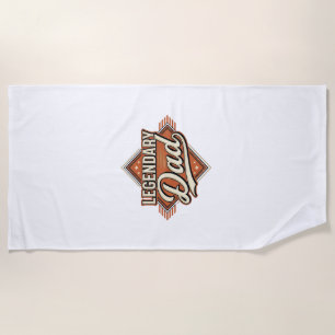 Legendary Dad Vintage Engraving Shirt Design (2)_1 Beach Towel