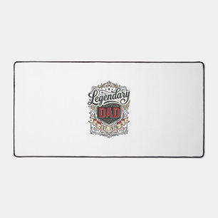 Legendary Dad Vintage Engraving Shirt Design (3)_1 Desk Mat