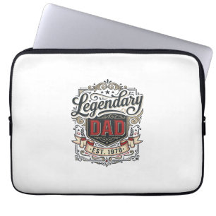 Legendary Dad Vintage Engraving Shirt Design (3)_1 Laptop Sleeve