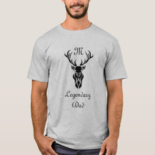Legendary Dad White Tail Deer Black Silhouette T-Shirt