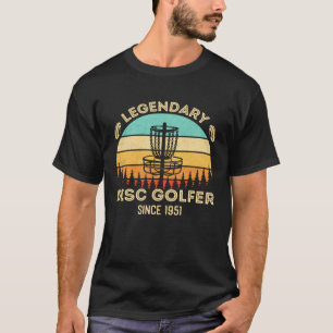 Legendary Disc Golfer Since 1952 Vintage Sunset Di T-Shirt