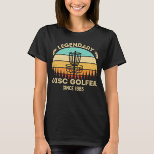 Legendary Disc Golfer Since 1986 Vintage Sunset Di T-Shirt