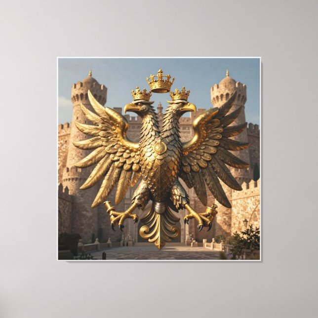 Legendary Double Headed Eagle Embodiment of Royal  Canvas Print (Front)