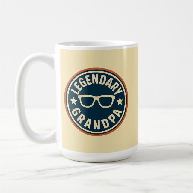 legendary grandpa retro badge coffee mug (Left)