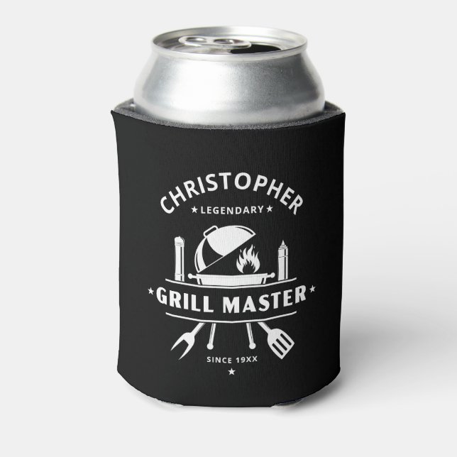 Legendary Grill Master Personalised Name BBQ Badge Can Cooler (Can Back)