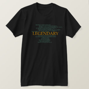Legendary Gym Motivation Word Cloud Workout T-Shirt