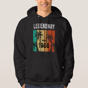 Legendary Hawaii 1988 34th Birthday Summer For 34  Hoodie