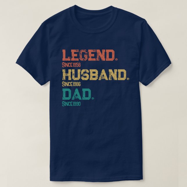 Legendary Husband Dad Grandpa Heritage Custom Text T-Shirt (Design Front)