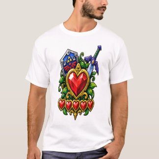 Legendary Hylian Shield and Heart Containers T-Shirt