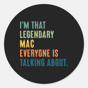 Legendary Mac Personalized Name Classic Round Sticker