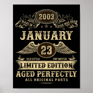 Legendary Man Born January 2003 23rd Birthday  Poster