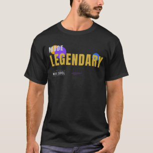 Legendary Mode – Modern Gaming Tech Typography Des T-Shirt
