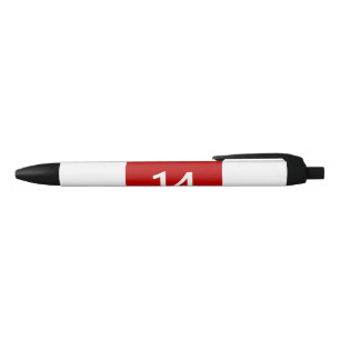 Legendary No. 14 in red and white Black Ink Pen