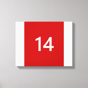 Legendary No. 14 in red and white Canvas Print