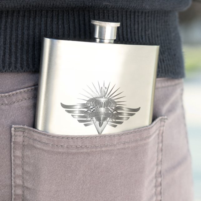 Legendary Paratrooper Commemorative Design Hip Flask (In Situ)