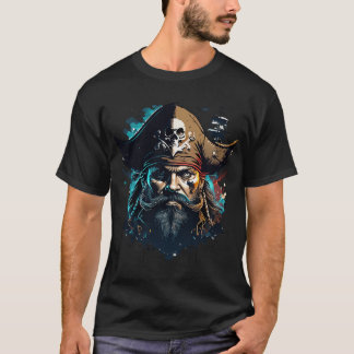 Legendary Pirate Captain – Skull & Ship Vintage T-Shirt