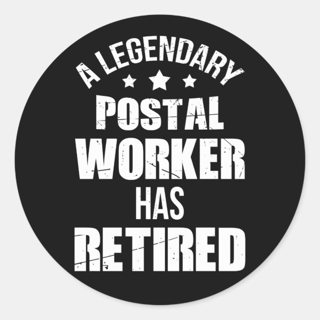 Legendary Postal Worker Has Retired Classic Round Sticker (Front)