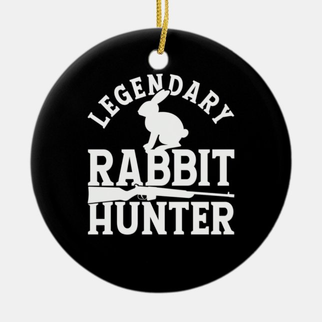 Legendary Rabbit Hunter Ceramic Tree Decoration (Front)