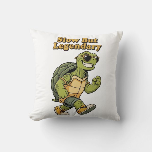Legendary Retro Turtle Square Comfort Pillow (Front)