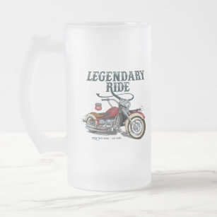 Legendary Ride Frosted Glass Beer Mug