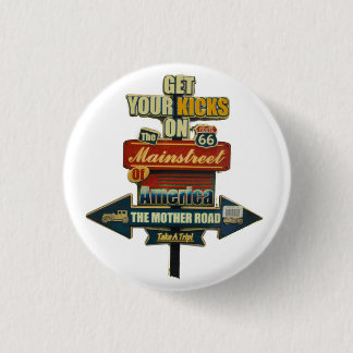*LEGENDARY ROUTE 66 BUTTON** 3 CM ROUND BADGE