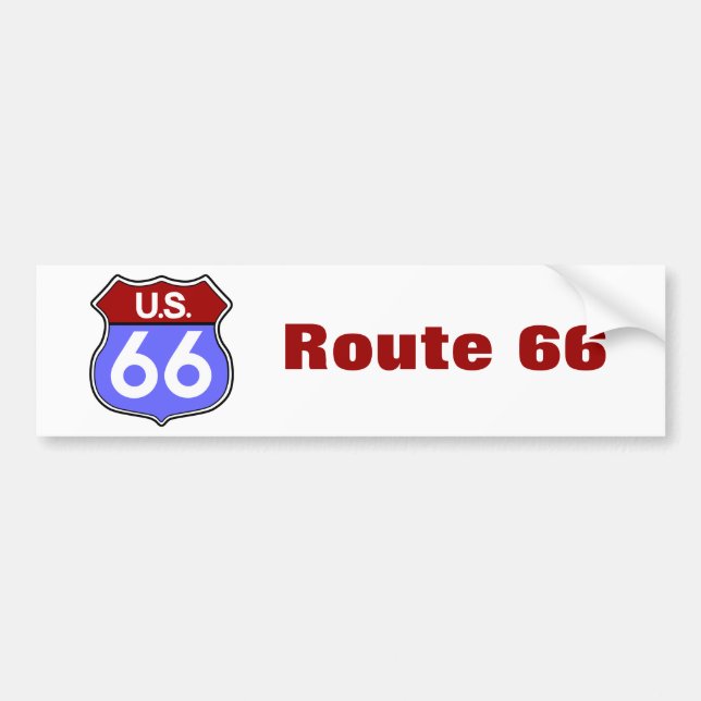 Legendary Route 66 Road Sign Bumper Sticker (Front)