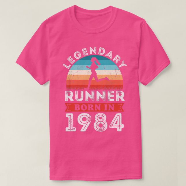 Legendary Runner born 1984 40th Birthday Gifts Run T-Shirt (Design Front)
