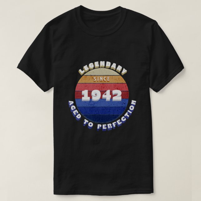 Legendary Since 1942 Retro T-Shirt (Design Front)