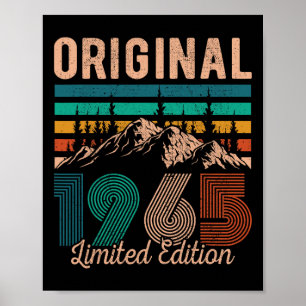 Legendary Since 1965 Birthday Hiking Mountains Vin Poster