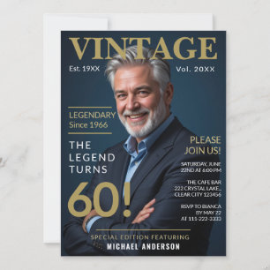 Legendary Since 1966 Vintage 60th Birthday  Invitation