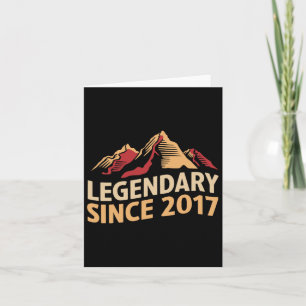 Legendary Since 2017 Birthday Hiking Hiker Mountai Card
