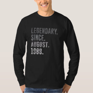 Legendary Since August 1989 33rd Birthday Vintage T-Shirt