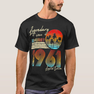 Legendary Since Bday January 1961 Vintage 60Th Bir T-Shirt