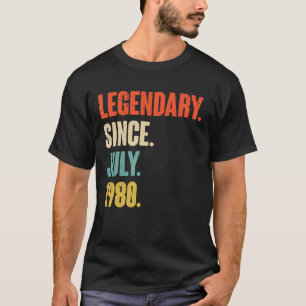 Legendary Since July 1980 42 Year Old 42nd Birth T-Shirt