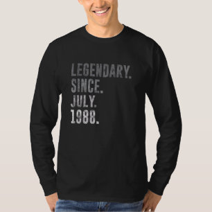 Legendary Since July 1988 34th Birthday Vintage 19 T-Shirt