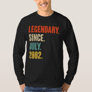 Legendary Since July 2002  20 Year Old  20th Birth T-Shirt
