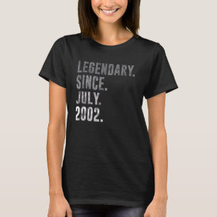 Legendary Since July 2002 20th Birthday Vintage 20 T-Shirt