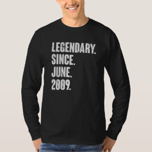Legendary Since June 2009 13 Year Old 13th Birth T-Shirt